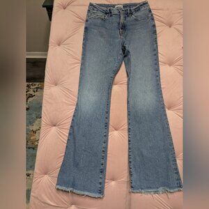 Good American Light Blue Straight Leg Flare Premium Denim Jeans Comfortable Fit